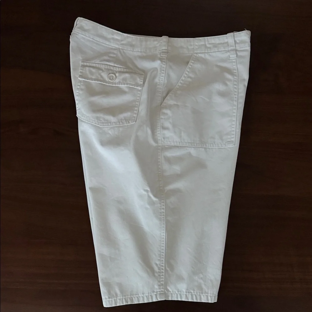 NEW YORK & COMPANY 100% COTTON JEAN SHORTS POCKETS CARGO UTILITY JORTS 12 WHITE
